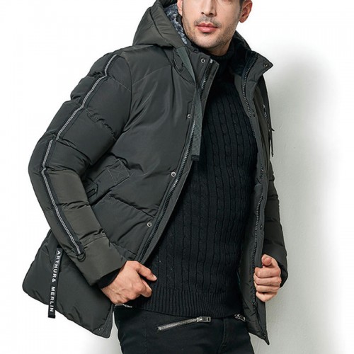 Mens Winter Thick Warm Detachable Hood Outdoor Padded Jacket Parka Mens Winter Thick Warm Detachable Hood Outdoor Padded Jacket Parka