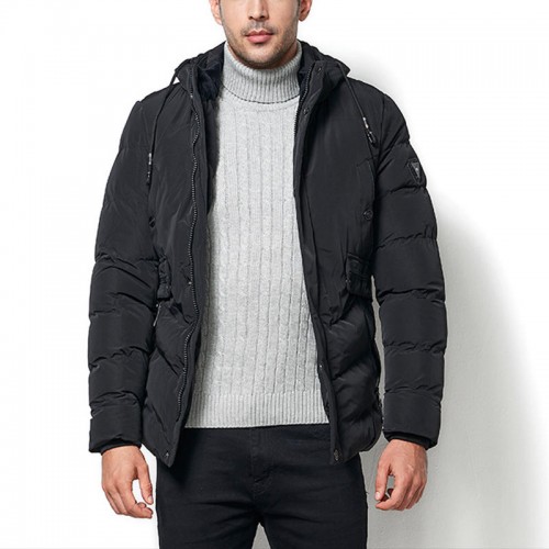 Detachable Hood Winter Thick Warm Padded Jacket for Men Detachable Hood Winter Thick Warm Padded Jacket for Men