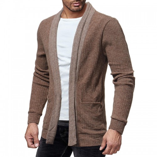 Men's Wool Causal Open Halter Sweaters Fit Knitting Pure Color Long Sleeve Cardigans Men's Wool Causal Open Halter Sweaters Fit Knitting Pure Color Long Sleeve Cardigans