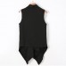 Mens Casual Irregular Heap Collar Sleeveless Solid Color Cardigans Vest Mens Casual Irregular Heap Collar Sleeveless Solid Color Cardigans Vest