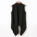 Mens Casual Irregular Heap Collar Sleeveless Solid Color Cardigans Vest Mens Casual Irregular Heap Collar Sleeveless Solid Color Cardigans Vest