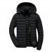 Mens Winter Casual Cotton Down Padded Windproof Hooded Solid Color Jacket Mens Winter Casual Cotton Down Padded Windproof Hooded Solid Color Jacket