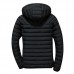 Mens Winter Casual Cotton Down Padded Windproof Hooded Solid Color Jacket Mens Winter Casual Cotton Down Padded Windproof Hooded Solid Color Jacket