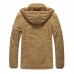 Mens Winter Cotton Thick Fleece Multifunction Pockets Drawstring Warm Jacket