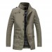 Mens Water Repellent Windproof Stand Collar Jacket Solid Color Trench Coat Mens Water Repellent Windproof Stand Collar Jacket Solid Color Trench Coat
