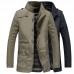 Mens Water Repellent Windproof Stand Collar Jacket Solid Color Trench Coat Mens Water Repellent Windproof Stand Collar Jacket Solid Color Trench Coat