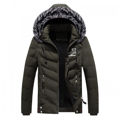 Mens Hooded Down Cotton Padded Solid Color Jacket Winter Thick Warm Short Parka Mens Hooded Down Cotton Padded Solid Color Jacket Winter Thick Warm Short Parka