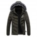 Mens Hooded Down Cotton Padded Solid Color Jacket Winter Thick Warm Short Parka Mens Hooded Down Cotton Padded Solid Color Jacket Winter Thick Warm Short Parka
