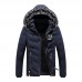 Mens Hooded Down Cotton Padded Solid Color Jacket Winter Thick Warm Short Parka Mens Hooded Down Cotton Padded Solid Color Jacket Winter Thick Warm Short Parka