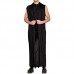 Mens Sleeveless Black Breathable Thin Long Cardigans Mens Sleeveless Black Breathable Thin Long Cardigans