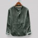 Men's Vintage Loose Comfy Solid Color Button Fly Stand Collar Long Sleeve Casual T-shirts Men's Vintage Loose Comfy Solid Color Button Fly Stand Collar Long Sleeve Casual T-shirts