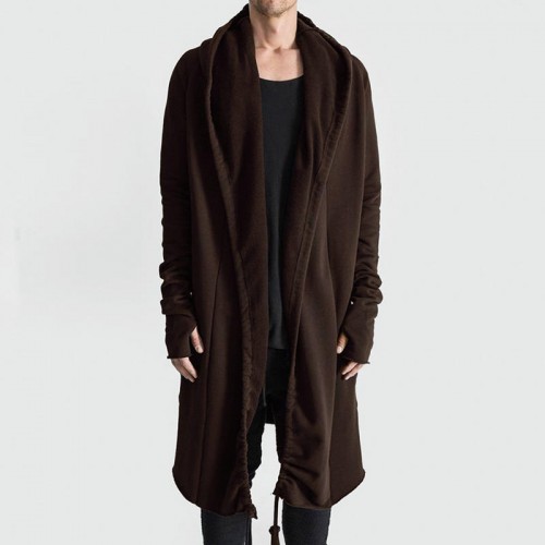 Mens Mid-Long Draping Stylish Gloves-Sleeves Irregular Hem Cardigans Mens Mid-Long Draping Stylish Gloves-Sleeves Irregular Hem Cardigans