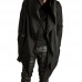 Mens Fashion Mid Long Avant-garde Irregular Hem Solid Color Pockets Hooded Cardigans Mens Fashion Mid Long Avant-garde Irregular Hem Solid Color Pockets Hooded Cardigans