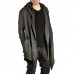 Mens Fashion Mid Long Avant-garde Irregular Hem Solid Color Pockets Hooded Cardigans Mens Fashion Mid Long Avant-garde Irregular Hem Solid Color Pockets Hooded Cardigans