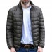 Mens Winter Lightweight Warm Padded Jacket Solid Color Stand Collar Coat Mens Winter Lightweight Warm Padded Jacket Solid Color Stand Collar Coat
