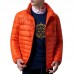 Mens Winter Lightweight Warm Padded Jacket Solid Color Stand Collar Coat Mens Winter Lightweight Warm Padded Jacket Solid Color Stand Collar Coat