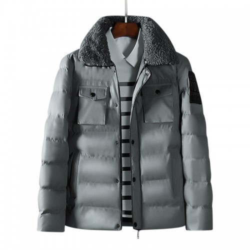 Mens Winter Thick Warm Fur Lapel Quilted Padded Jacket Mens Winter Thick Warm Fur Lapel Quilted Padded Jacket
