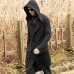 Fashion Mid Long Solid Color Hoodie Drawstring Cardigans For Men Fashion Mid Long Solid Color Hoodie Drawstring Cardigans For Men