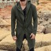 Fashion Mid Long Solid Color Hoodie Drawstring Cardigans For Men Fashion Mid Long Solid Color Hoodie Drawstring Cardigans For Men