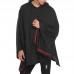 Mens Fashion Bat Style Casual Hooded Cloak Solid Color Pockets Cardigans Mens Fashion Bat Style Casual Hooded Cloak Solid Color Pockets Cardigans
