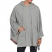 Mens Fashion Bat Style Casual Hooded Cloak Solid Color Pockets Cardigans Mens Fashion Bat Style Casual Hooded Cloak Solid Color Pockets Cardigans