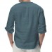 Mens Cotton Button Neck Casual Long Sleeve Slim Fit Shirt Tee Tops Mens Cotton Button Neck Casual Long Sleeve Slim Fit Shirt Tee Tops