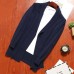 Mens Casual Soft Mid Length Loose Cotton Shawl Collar Long Sleeve Cardigans Mens Casual Soft Mid Length Loose Cotton Shawl Collar Long Sleeve Cardigans