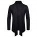 Men Casual Brief Mid Length Turn-down Collar Solid Color Thin Cardigans Men Casual Brief Mid Length Turn-down Collar Solid Color Thin Cardigans