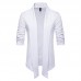 Men Casual Brief Mid Length Turn-down Collar Solid Color Thin Cardigans Men Casual Brief Mid Length Turn-down Collar Solid Color Thin Cardigans