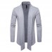 Men Casual Brief Mid Length Turn-down Collar Solid Color Thin Cardigans Men Casual Brief Mid Length Turn-down Collar Solid Color Thin Cardigans