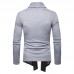 Men Casual Brief Mid Length Turn-down Collar Solid Color Thin Cardigans Men Casual Brief Mid Length Turn-down Collar Solid Color Thin Cardigans