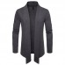 Men Casual Brief Mid Length Turn-down Collar Solid Color Thin Cardigans Men Casual Brief Mid Length Turn-down Collar Solid Color Thin Cardigans