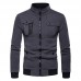 Mens Casual Multifunction Pockets Zipper Thick Stitching Top Long Sleeve Solid Color Coats Mens Casual Multifunction Pockets Zipper Thick Stitching Top Long Sleeve Solid Color Coats