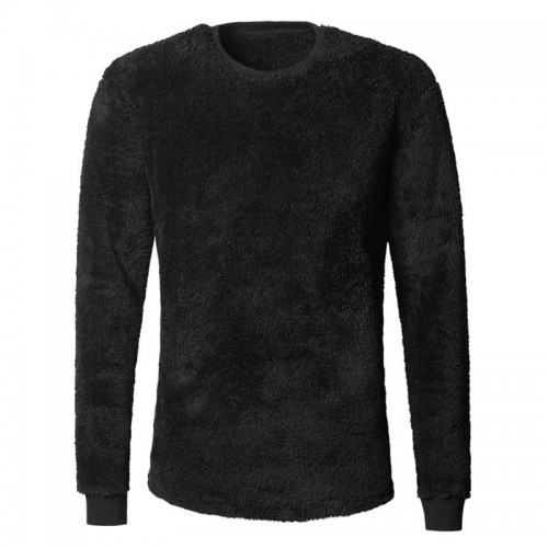 Mens Casual Comfy Fleece Round Neck Solid Color Long Sleeve Pullovers Sweaters Mens Casual Comfy Fleece Round Neck Solid Color Long Sleeve Pullovers Sweaters
