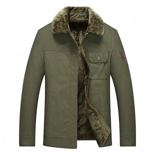 Mens Plus Size Lapel Collar Fleece Warm Chest Pocket Winter Jacket Mens Plus Size Lapel Collar Fleece Warm Chest Pocket Winter Jacket