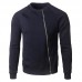 Mens Stitching Side Zipper Round Neck Street Style Solid Color Cardigans Mens Stitching Side Zipper Round Neck Street Style Solid Color Cardigans