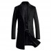 Mens Mid Long Slim Woolen Overcoat Thick Warm Double-breasted Stylish Trench Coat Mens Mid Long Slim Woolen Overcoat Thick Warm Double-breasted Stylish Trench Coat