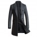 Mens Mid Long Slim Woolen Overcoat Thick Warm Double-breasted Stylish Trench Coat Mens Mid Long Slim Woolen Overcoat Thick Warm Double-breasted Stylish Trench Coat
