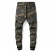 Mens Casual Camo Elastic Waist Zip Fly Ripped Skinny Cargo Jeans Mens Casual Camo Elastic Waist Zip Fly Ripped Skinny Cargo Jeans