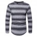 Men's Stripe Gradient Style Knit Breathable O-Neck Warm Sweaters Pullovers Men's Stripe Gradient Style Knit Breathable O-Neck Warm Sweaters Pullovers