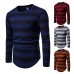 Men's Stripe Gradient Style Knit Breathable O-Neck Warm Sweaters Pullovers Men's Stripe Gradient Style Knit Breathable O-Neck Warm Sweaters Pullovers