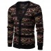 Mens Single Breasted V-Neck Christmas Stitching Color Sweaters Cardigans Mens Single Breasted V-Neck Christmas Stitching Color Sweaters Cardigans