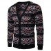 Mens Single Breasted V-Neck Christmas Stitching Color Sweaters Cardigans Mens Single Breasted V-Neck Christmas Stitching Color Sweaters Cardigans