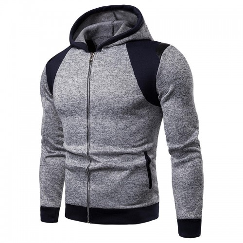 Mens Casual Stitching Slim Sweatshirts Zipper Up Hooded Cotton Hoodies Cardigans Coats Mens Casual Stitching Slim Sweatshirts Zipper Up Hooded Cotton Hoodies Cardigans Coats