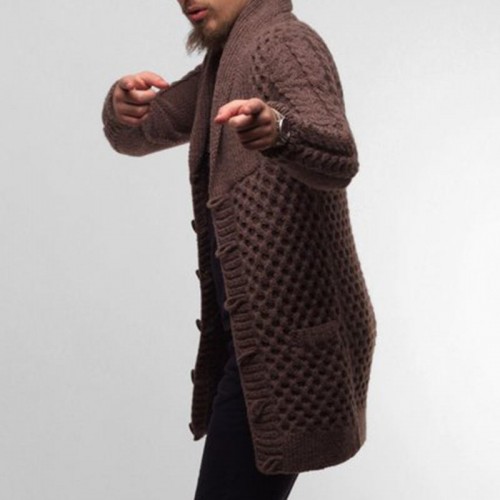 Men's Casual Knit Cardigans Single Breasted Thick Warm Winter Long Sleeve Sweater Men's Casual Knit Cardigans Single Breasted Thick Warm Winter Long Sleeve Sweater