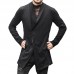 Men's Casual Black Long Fit Thick Warm Cardigans Fashion Mid Long Coats Men's Casual Black Long Fit Thick Warm Cardigans Fashion Mid Long Coats