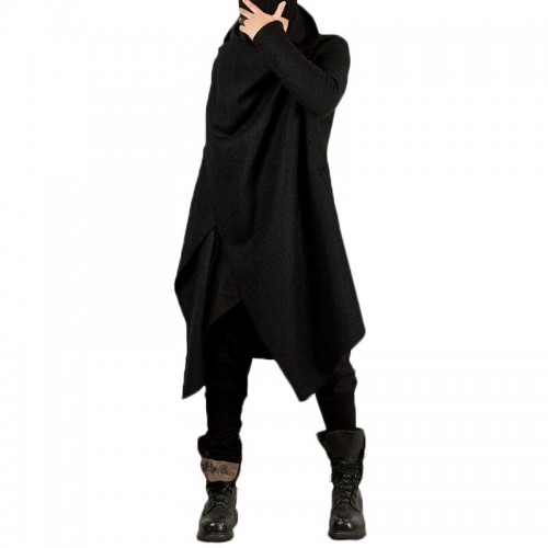 Men's Draping Stylish Irregular Hem Shawl Collar Cardigans Mid Long Cloak Casual Coats Men's Draping Stylish Irregular Hem Shawl Collar Cardigans Mid Long Cloak Casual Coats