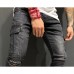 Mens Fashion Casual Big Pockets Mid Waist Stone Washed Slim Ripped Jeans Mens Fashion Casual Big Pockets Mid Waist Stone Washed Slim Ripped Jeans