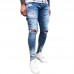 Mens Street Style Zipper Skinny Ripped Cotton Slim Washed Jeans Mens Street Style Zipper Skinny Ripped Cotton Slim Washed Jeans