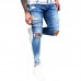 Mens Street Style Zipper Skinny Ripped Cotton Slim Washed Jeans Mens Street Style Zipper Skinny Ripped Cotton Slim Washed Jeans